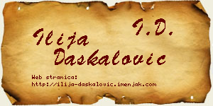 Ilija Daskalović vizit kartica